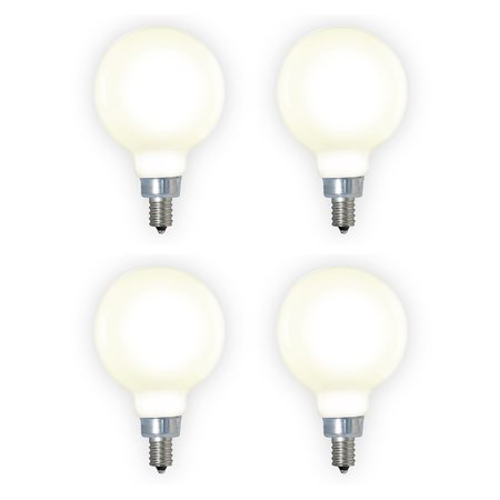 BULBRITE 40w Equivalent Dimmable (E12) Candelabra Screw Base Milky Filament G16 LED Light Bulb, 3000K, 4PK 862695